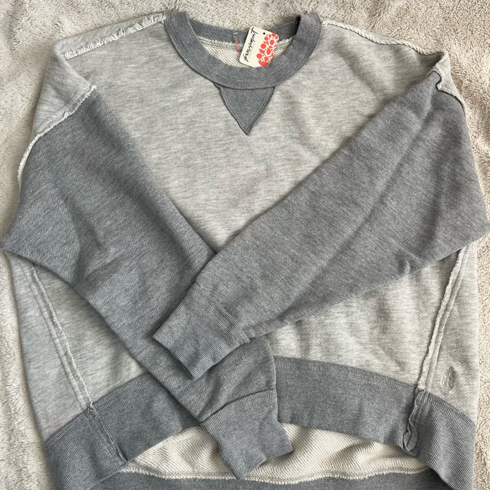 Free People Movement Gray Crewneck Sweatshirt